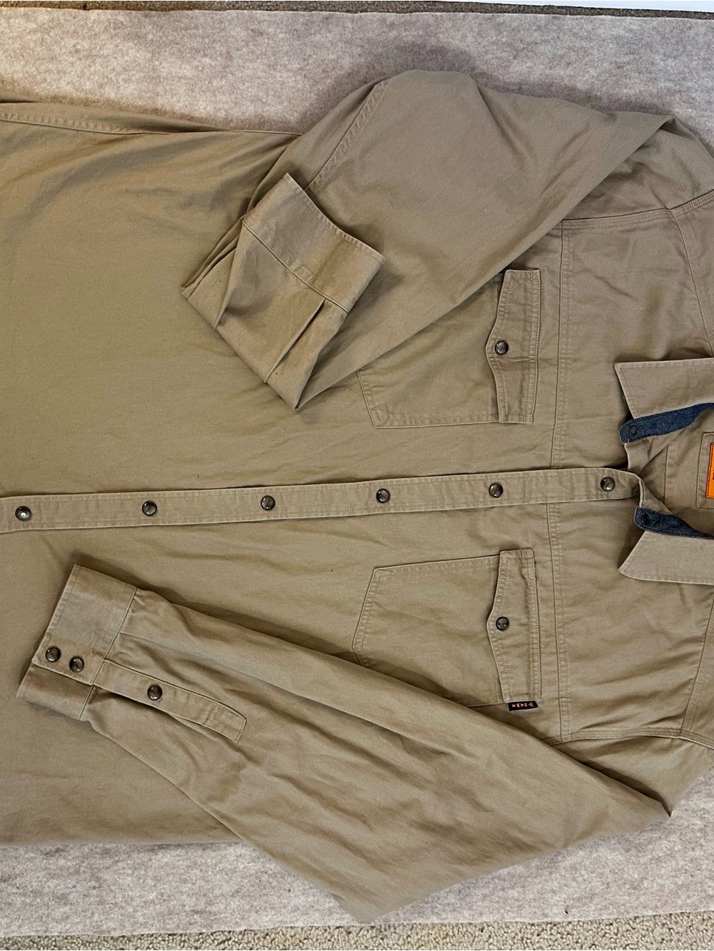HAWX Work Gear Heavy Duty Canvas Cotton Long Sleeve Snap Front Shirt Jacket 3XL